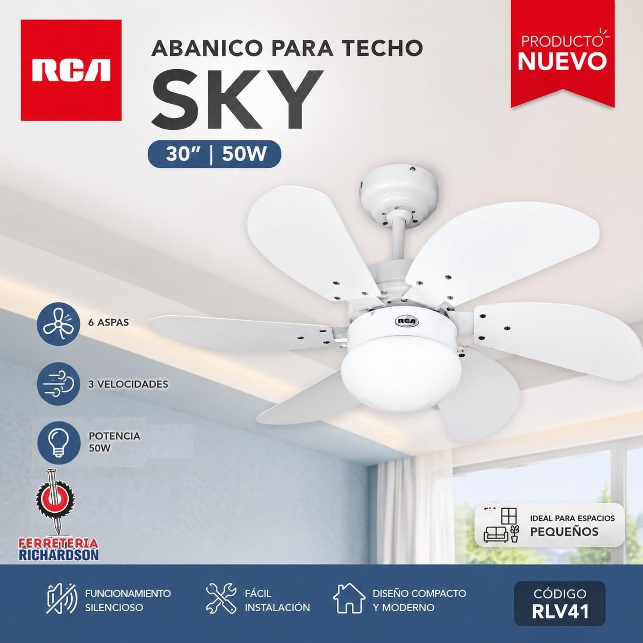 Abanico RCA SKY blanco